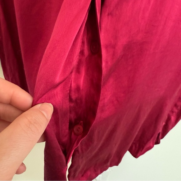 VTG Victoria’s Secret Gold Label Red Silk Sleep Shirt Size SP - Picture 10 of 10